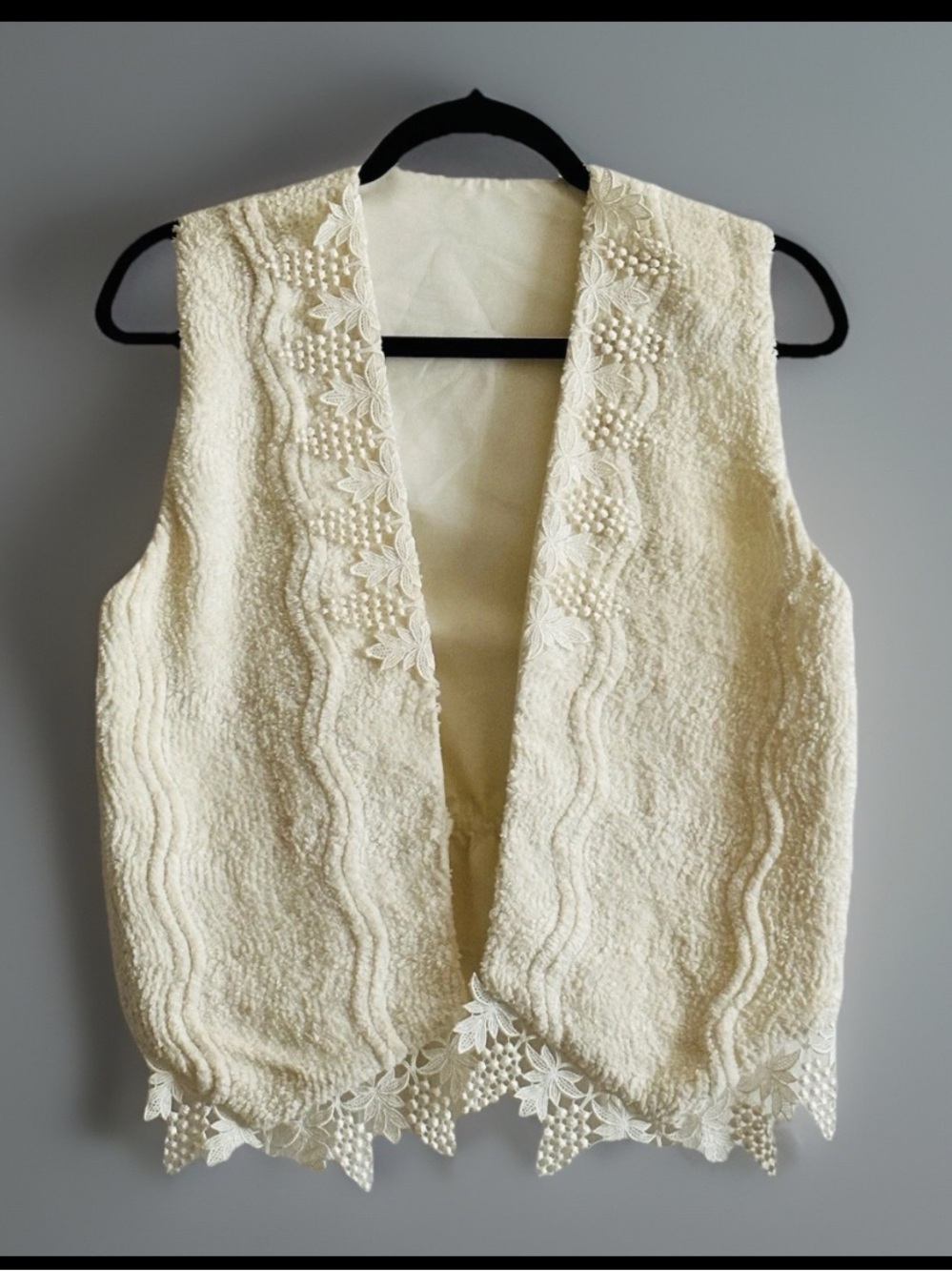 Vtg Y2K Whimsycore Fairy Cottagecore Boho Festival Vest Medium Grape Lace OOAK